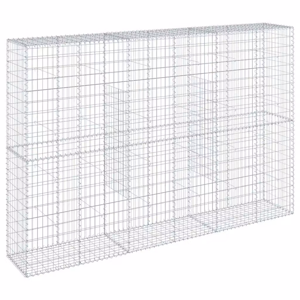 Cesto Gabbione con Copertura vidaXL in Ferro Zincato Argento L/P/H: 300 x 50 x 200 cm – 2
