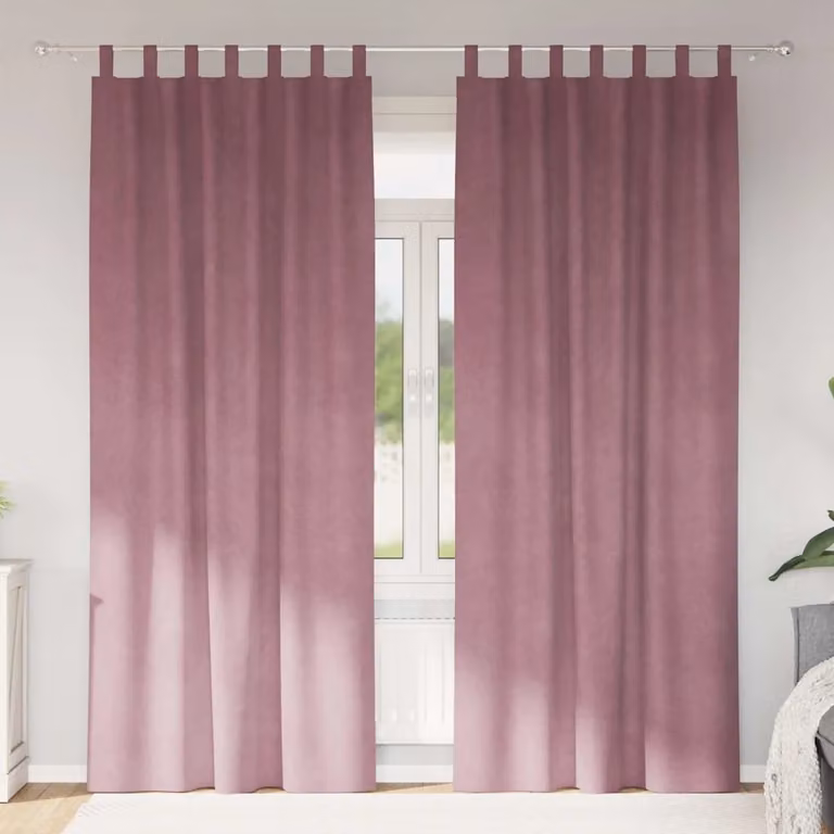 Set di 2 tende oscuranti vidaXL in velluto rosa, L: 140 cm, H: 225 cm