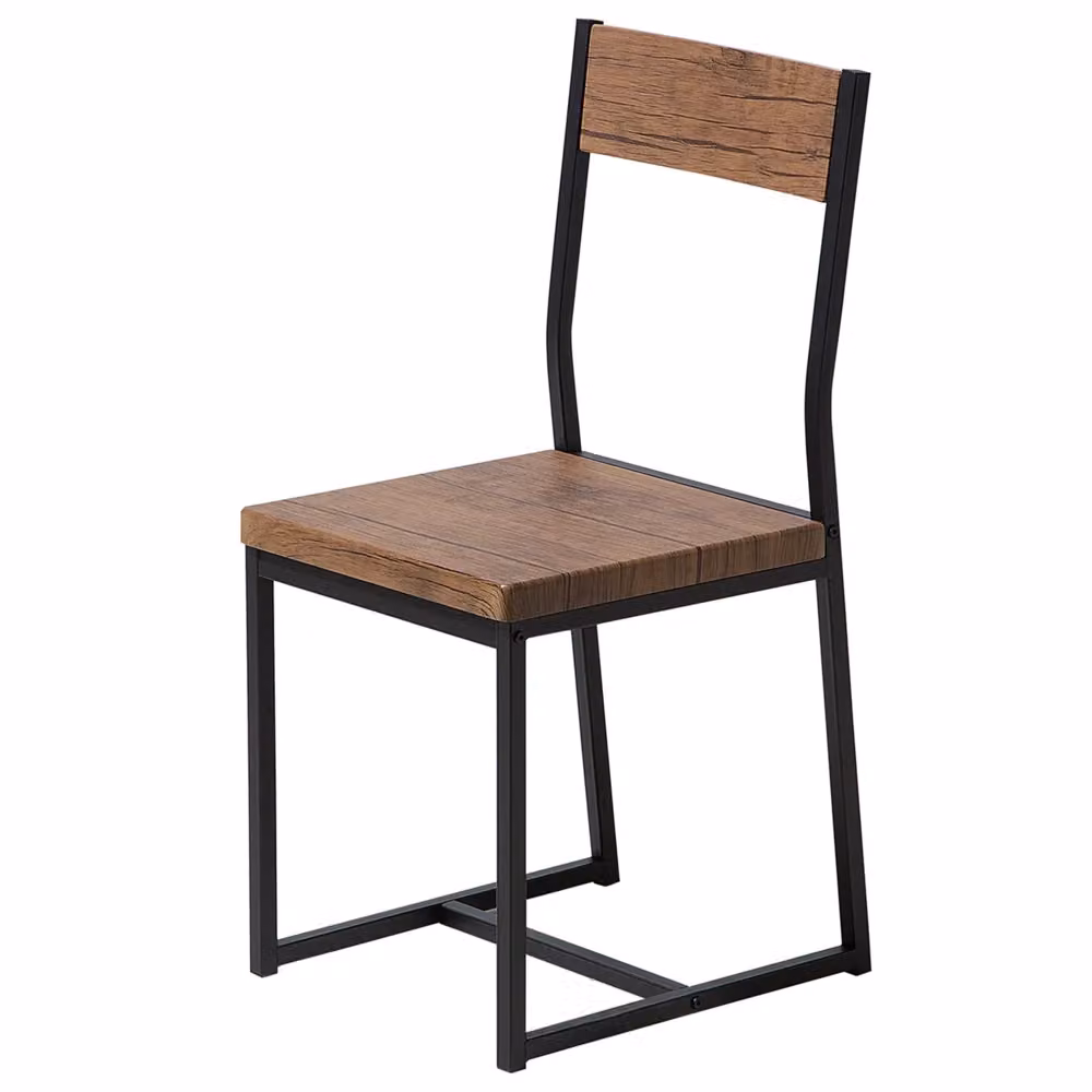 Set di 6 sedie da pranzo BELIANI in stile industriale con legno marrone e metallo nero per cucina e sala da pranzo – 2