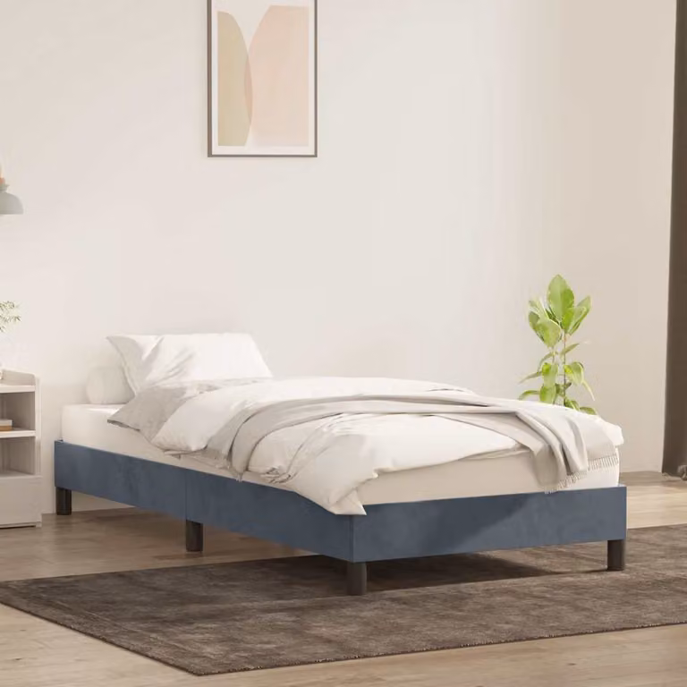 vidaXL Giroletto in Velluto Grigio Scuro senza Materasso L: 90 cm, P: 213 cm