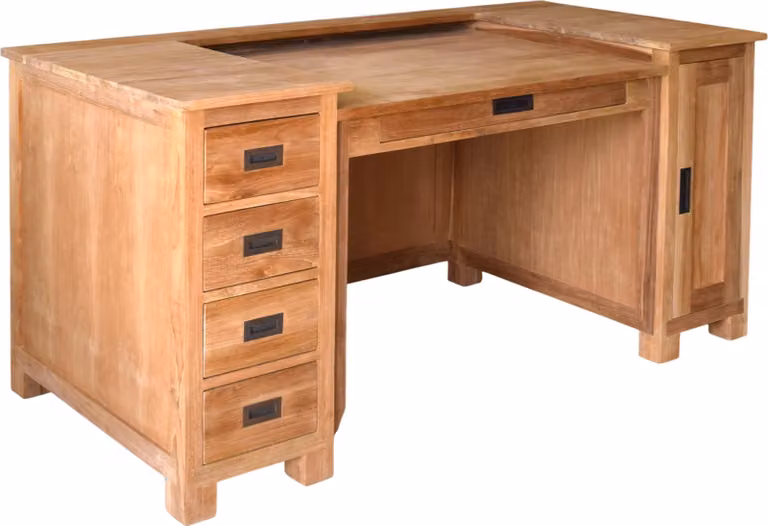 Scrivania Habo, dimensioni 77 x 166 x 83,50 cm, con cassetti