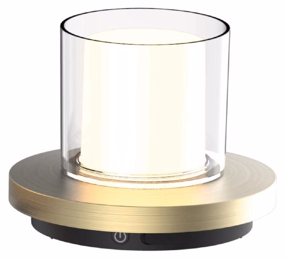 Luxus Europe - Lampada da tavolo solare Coco Gold - Lampada da tavolo e da soffitto solare a LED, senza fili, per uso esterno – Alimentata a energia solare e ricaricabile tramite USB-C