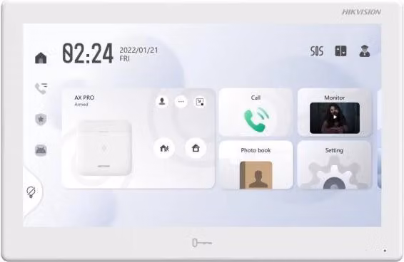 Monitor Videocitofono Hikvision Touch Screen Android da 10.1 pollici Bianco