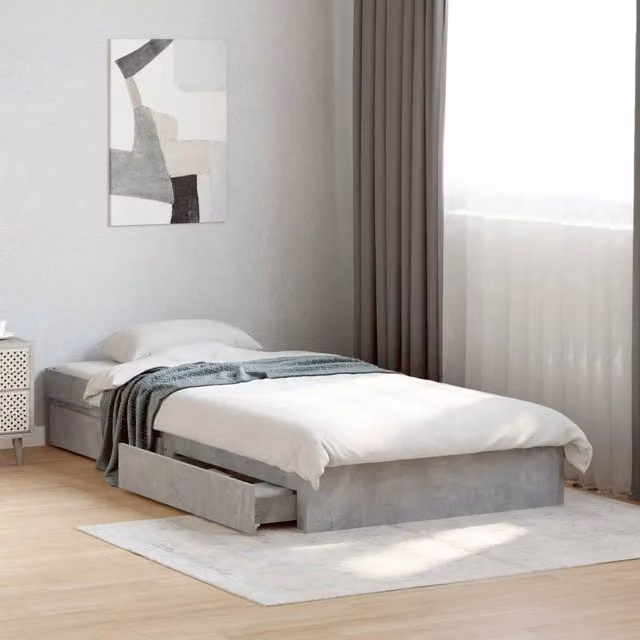 Letto con contenitore con cassetti vidaXL Grigio L: 80 cm, P: 200 cm, H: 103 cm – 1