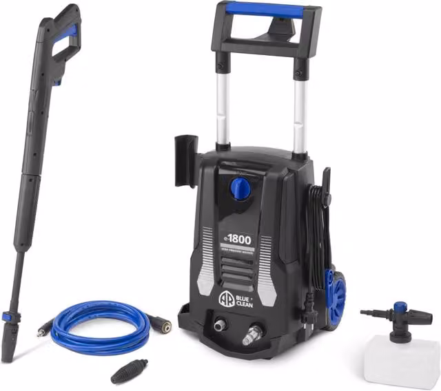 Idropulitrice ad Alta Pressione AR Blue Clean e-1800 per Auto ed Esterni Casa, Colore Nero