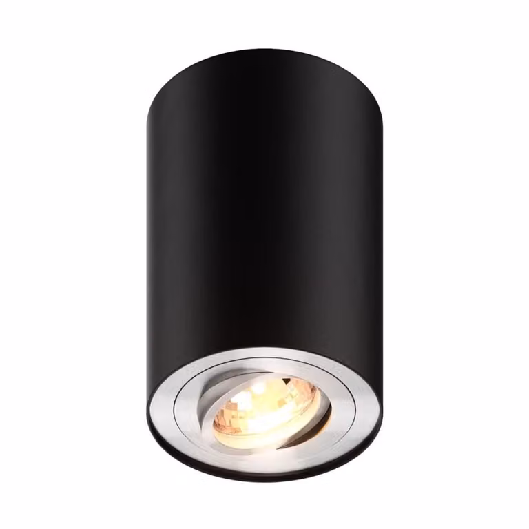 Faretto spot Rondoo nero 1xGU10x50W in metallo, dimensioni: 12,5x9,7x9,7 cm, IP20, Zuma Line