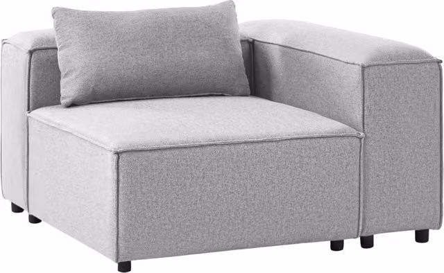 Divano angolare a 1 posto Modulo in ecopelle grigio Brande stile moderno