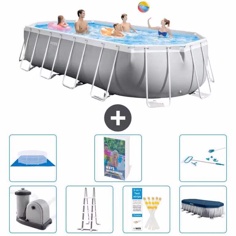Piscina fuori terra ovale "Prism Frame" - 610x305x122 cm - 6 pezzi - Modello S573
