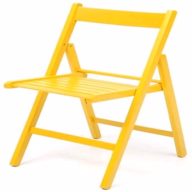 Sedia pieghevole IPERBRIKO in legno di faggio giallo laccato
