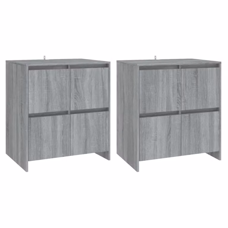 Credenze 2 pz Grigio Sonoma 70x41x75 cm in Legno Multistrato
