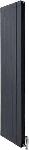 Radiatore in Alluminio e Valvole Cromate TRV in Verticale Grigio Antracite 1800mm x 395mm