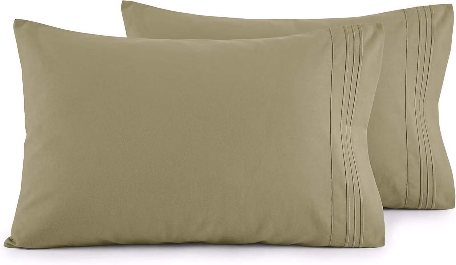 Set di due federe eleganti e confortevoli, realizzate in microfibra ultra-soffice, double brushed, di alta qualità da hotel (1500 fili), resistente alle pieghe