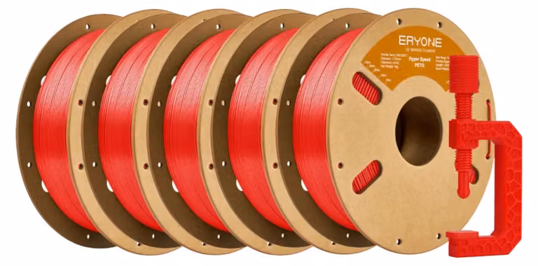 Filamento per stampa 3D, materiale PETG, prestazioni ad alta velocità, filamento PETG "Hs" - colore rosso - confezione da 5 kg