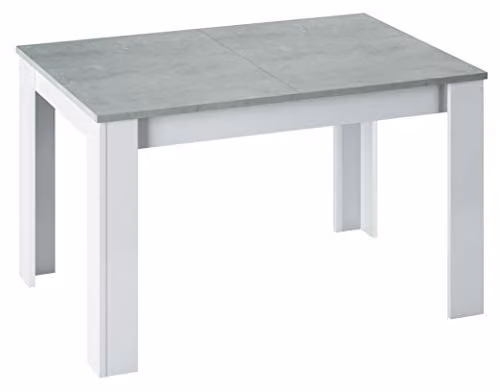 Salone Negozio Online Kit Tavolo ALLUNGABILE Kendra CM 90X140/190X78 Bianco/Cemento