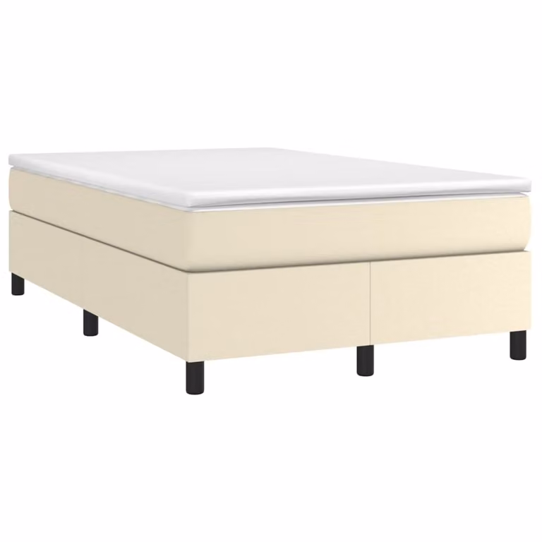 Giroletto a Molle con Materasso Crema 120x200 cm in Pelle finta