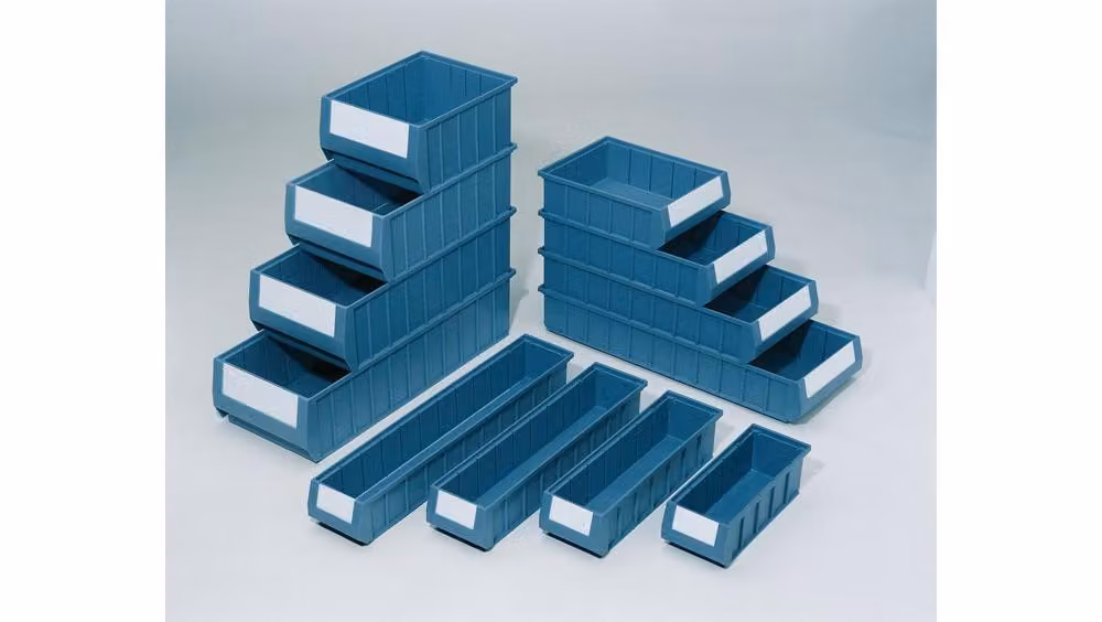 Scatola a ripiani L300xW234xH140mm blu PP 6 pz