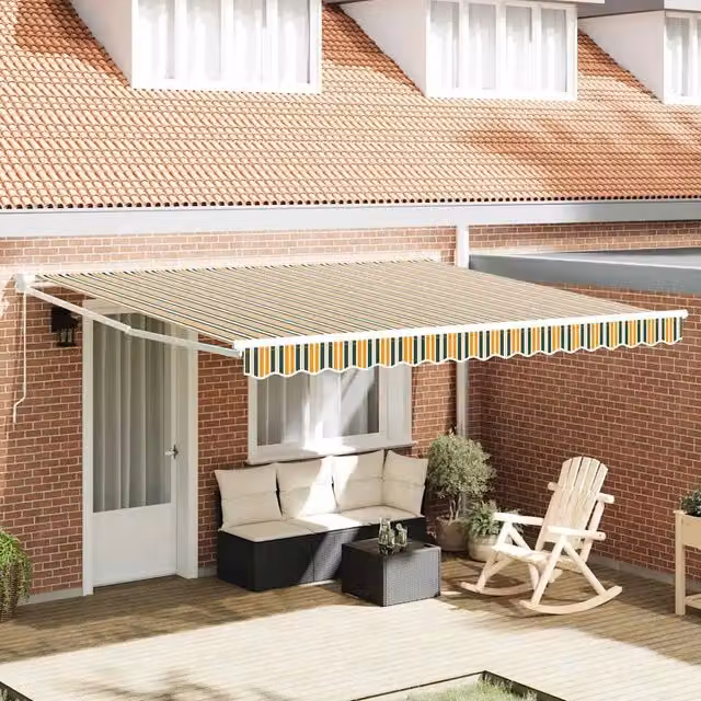 Tenda retrattile Verde e Bianco 400 x 350 x 165 cm 3330839