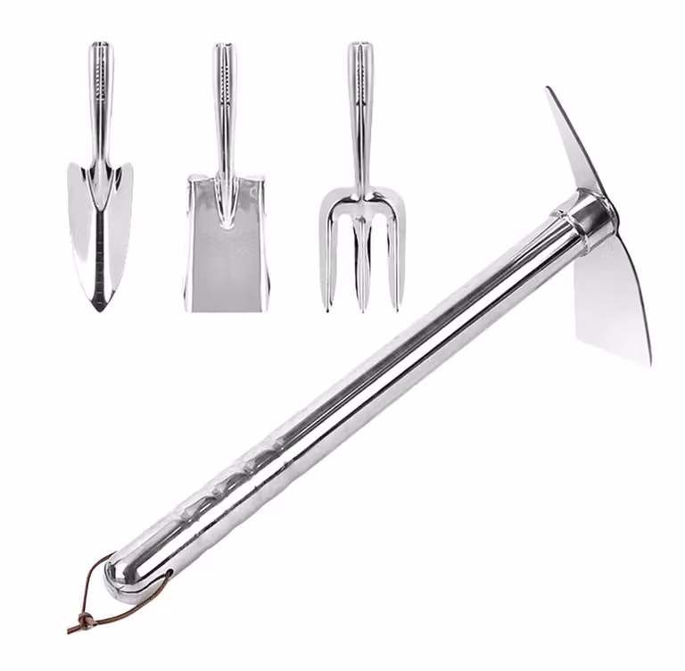 Set di 4 utensili da giardino con manici ergonomici