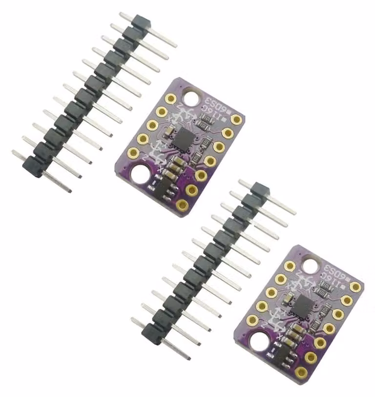 Modulo sensore giroscopico e accelerometrico a 6 gradi di libertà (6DOF), modello GY-BMI160, confezione da 2 unità.