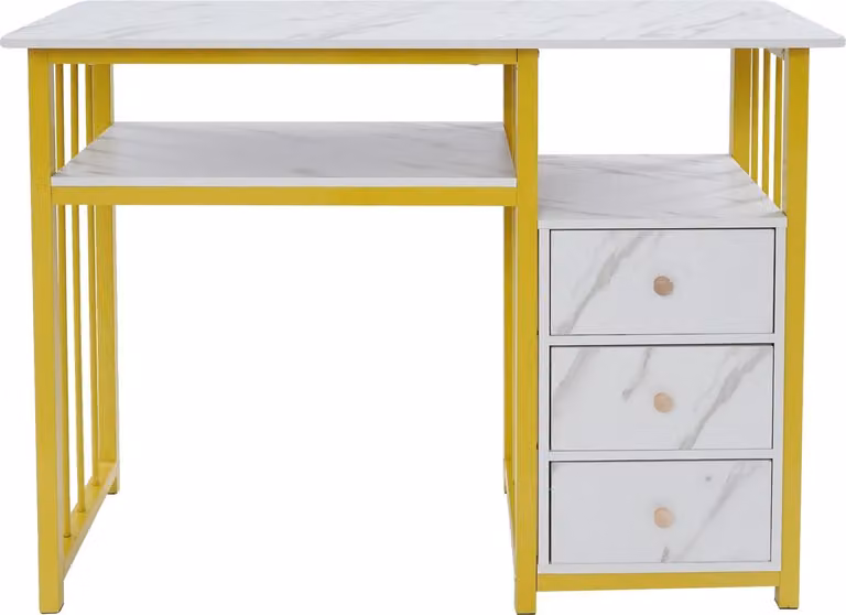 Tavolo da manicure, design moderno, ampio spazio contenitivo, bianco oro