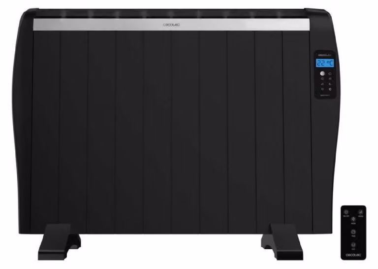 Radiatore Emettitore Termico Cecotec 10 Elementi con Telecomando ReadyWarm 2100 Thermal Black. 1500W, Schermo LCD