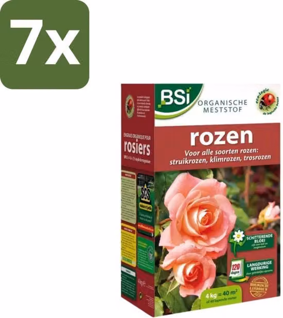 Meststof per Basi da Fiori - Fioritura Ricca e Crescita Forte - 4 kg (40 m²) - Confezione in Massa - 7 pezzi