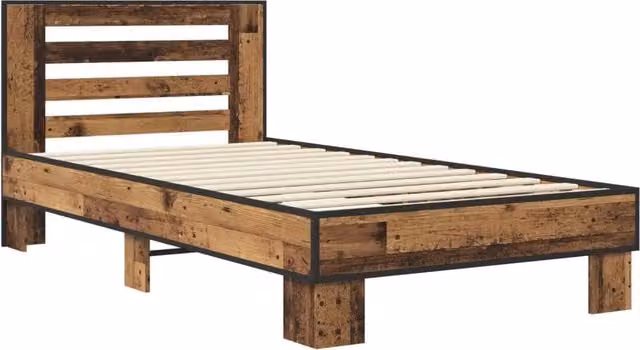Letto singolo moderno in legno color marrone con testata L/P/H: 80 x 200 x 83,5 cm