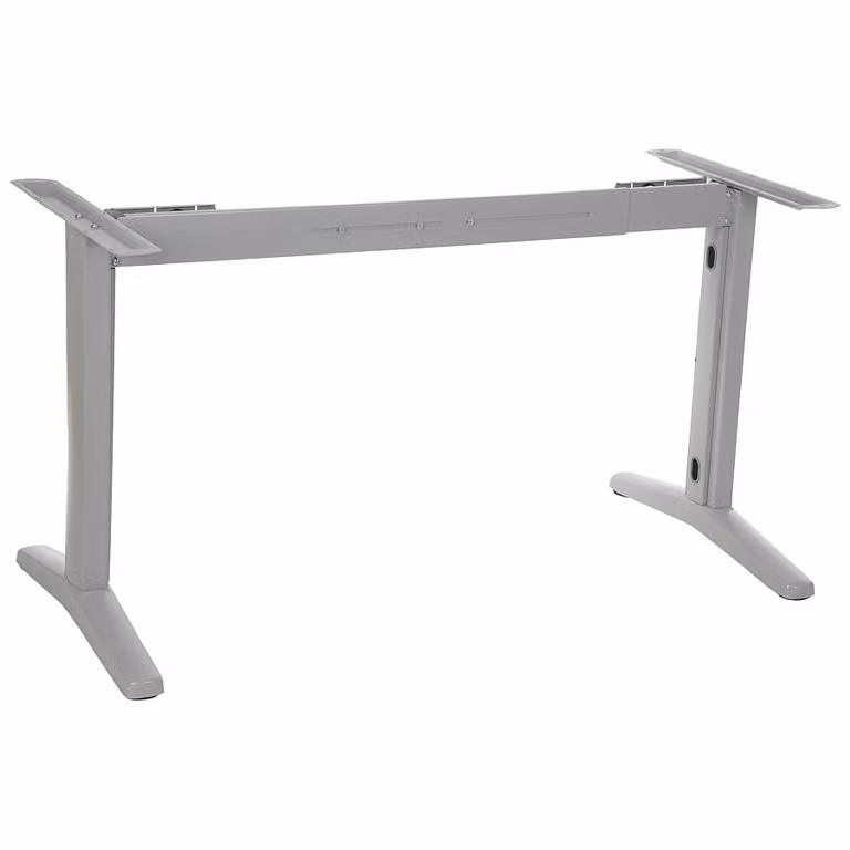 Struttura in metallo per scrivania o tavolo (STT), lunghezza regolabile, gambe regolabili, altezza 72,5 cm, grigio