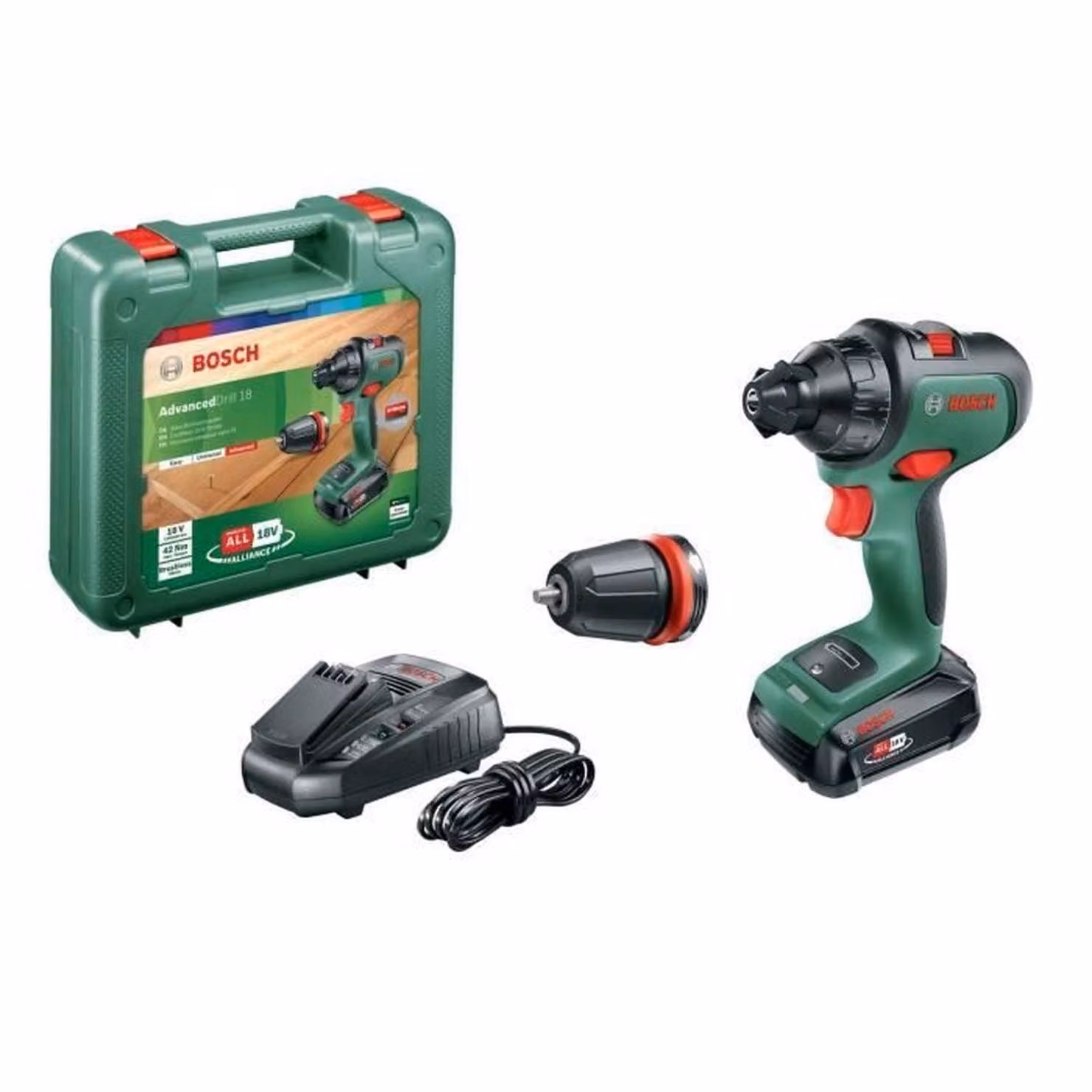 Trapano a batteria a due velocità AdvancedDrill 18 di Bosch con 1x batteria