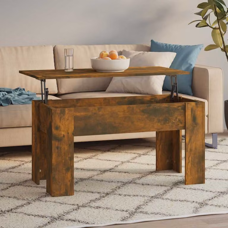 vidaXL Tavolino da Salotto Moderno in Legno Rovere Fumo Marrone L/P/H: 101 x 49 x 52 cm