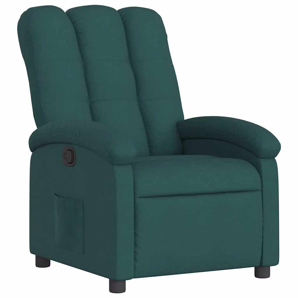 Poltrona Reclinabile Relax vidaXL in Tessuto Verde con Braccioli e Regolazione Manuale – 2