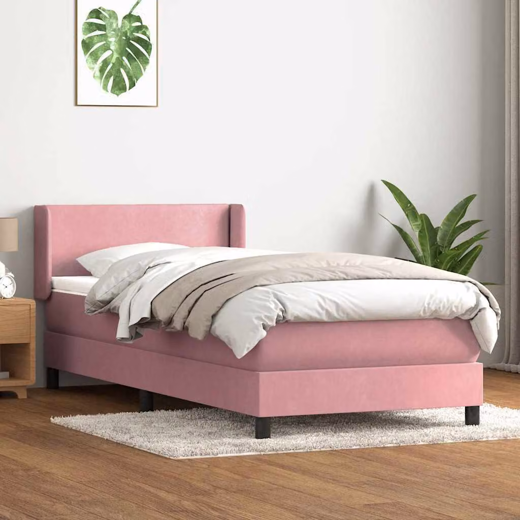 Maison Exclusive - Giroletto a Molle con Materasso Rosa 80x220 cm Velluto