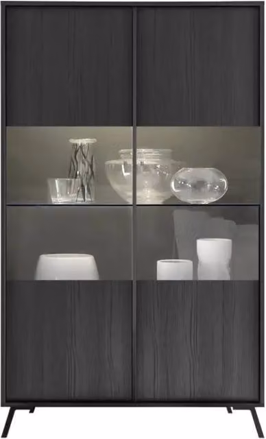 Vetrina 2 porte collezione SKY. Colore rovere nero