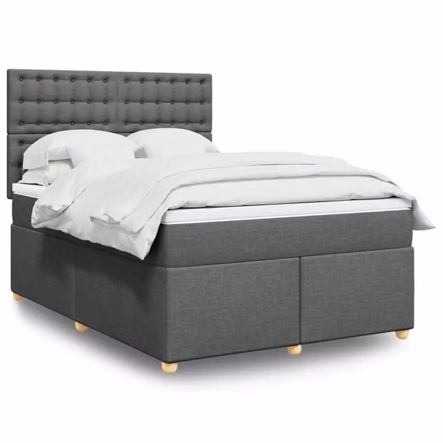 Letto Ibrido con Giroletto a Molle e Materasso vidaXL in Grigio e Bianco L/P/H: 140 x 200 cm