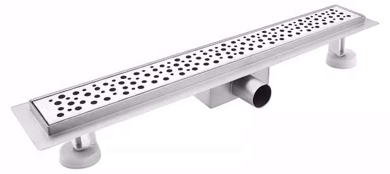 Scarico a pavimento da 30 cm, extrapiatto, in acciaio inossidabile, kit completo con sifone
