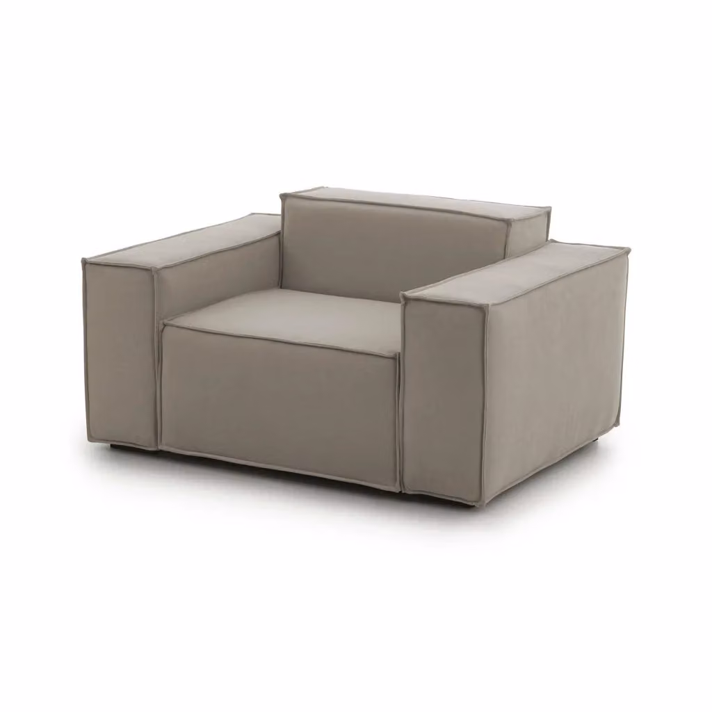 Poltrona relax Leonia Talamo Italia in tessuto beige con struttura in legno massello L: 140 cm, P: 95 cm, H: 70 cm – 2