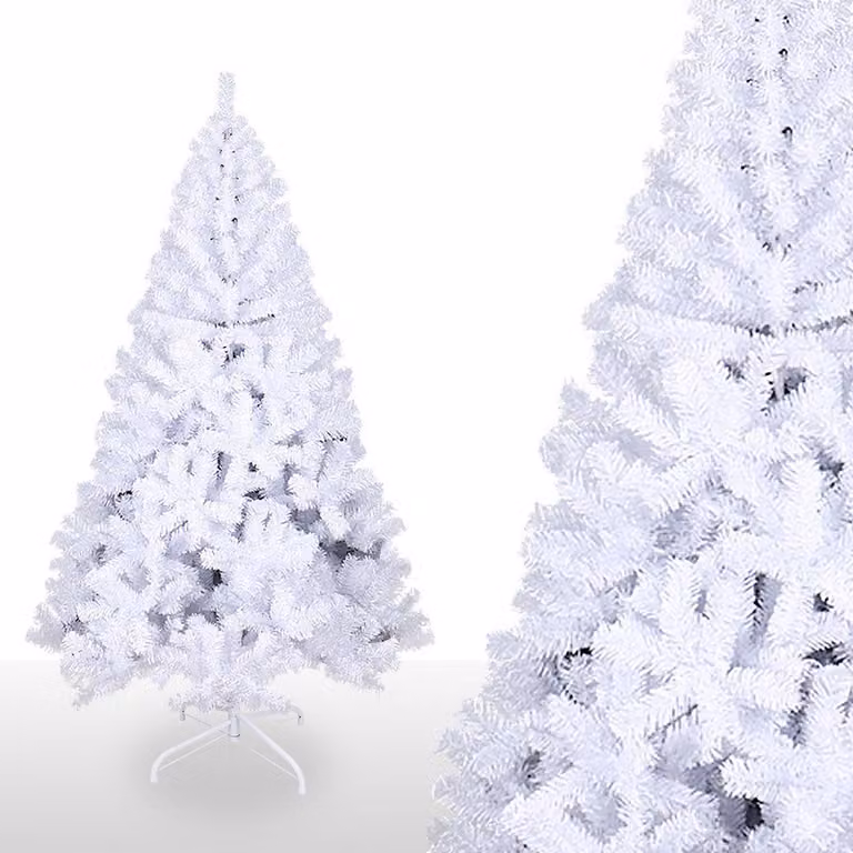 Jopassy albero di Natale artificiale abete incl. supporto albero in metallo bianco 150cm