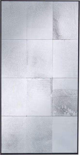 Specchio da Parete Quadrato BELIANI in Vetro Nero con Stile Industriale L: 120 cm, H: 60 cm