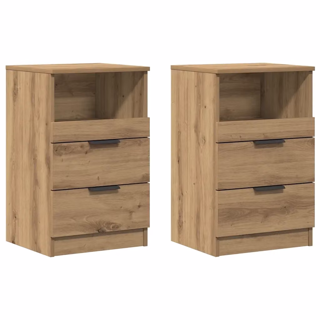 Set di 2 comodini sospesi vidaXL in legno marrone moderno L/P/H: 40 x 36 x 65 cm – 2