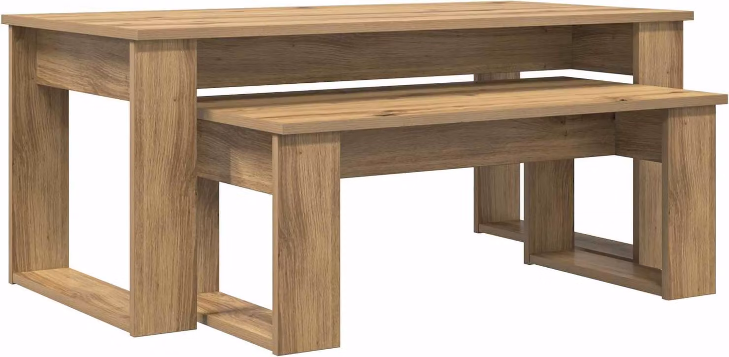 Set di Tavolini da Caffè 2 pcs Rovere artigianale