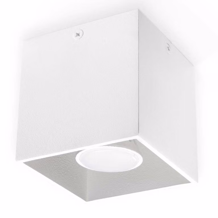 Lampada da soffitto QUAD 1 bianco 1xGU10 10W alluminio 10x10x10cm Sollux Lighting