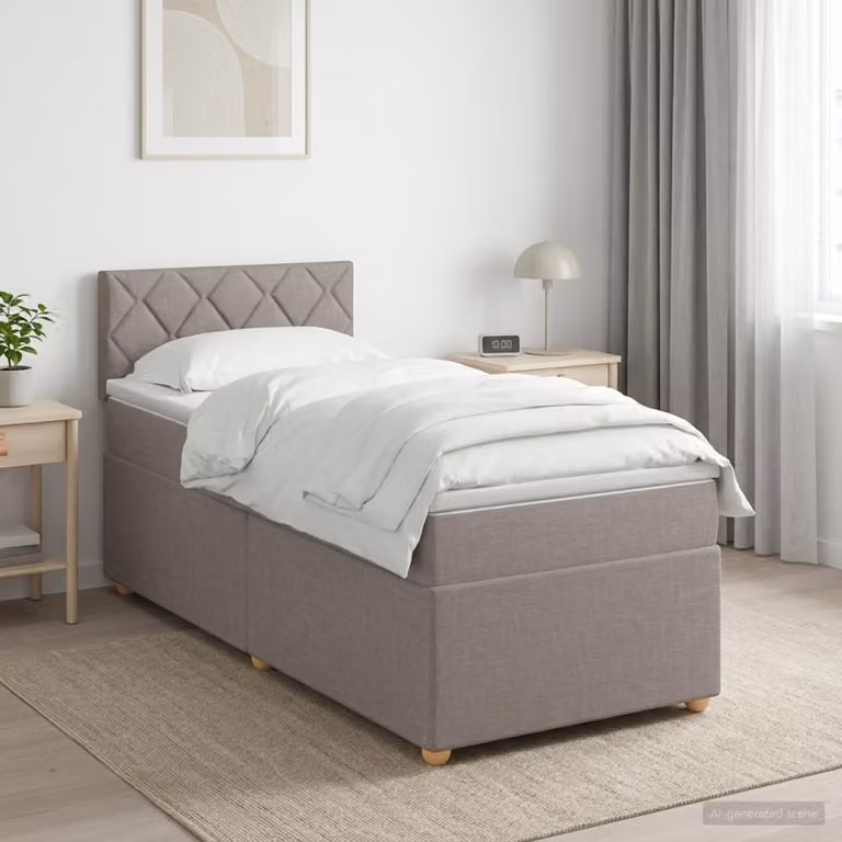 Maison Exclusive - Letto boxspring con materasso Taupe 100 x 200 cm Tessuto