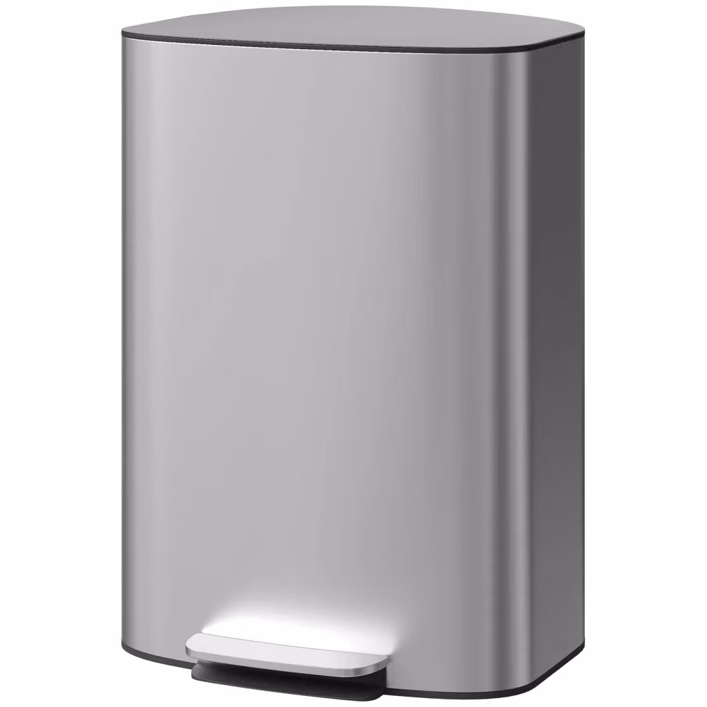 Pattumiera da cucina XYLO da 50L con pedale e coperchio soft-close, secchio interno estraibile e filtro per odori, grigio, L: 45,1 cm, P: 36,5 cm, H: 62,6 cm – 2