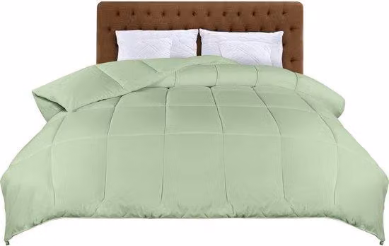 Ibenzoa® Piumino leggero per tutte le stagioni, 155 x 220 cm, color verde salvia – imbottitura in poliestere (fibra cava siliconata) da 200 g/m², lavabile in lavatrice