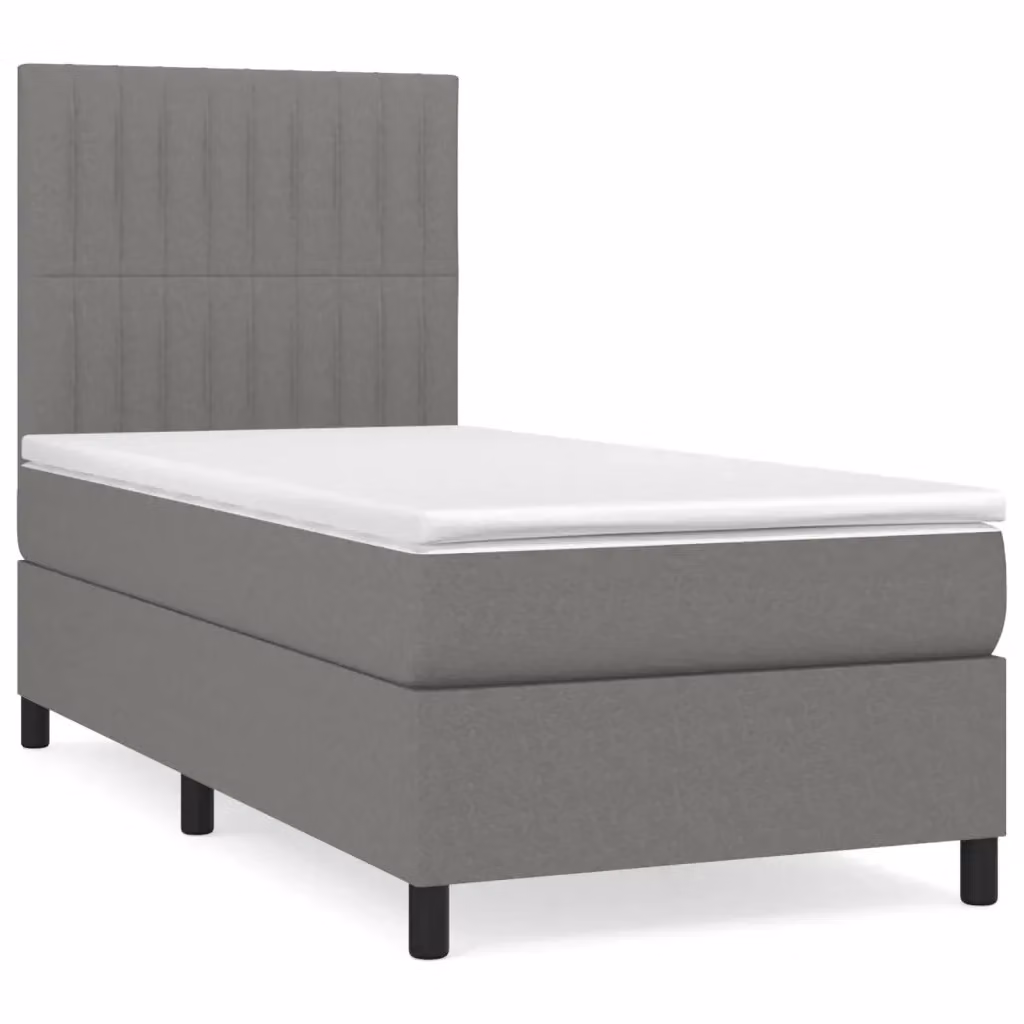 Letto Ibrido con Giroletto a Molle e Materasso vidaXL Grigio e Bianco L/P/H: 200 x 100 x 128 cm – 2
