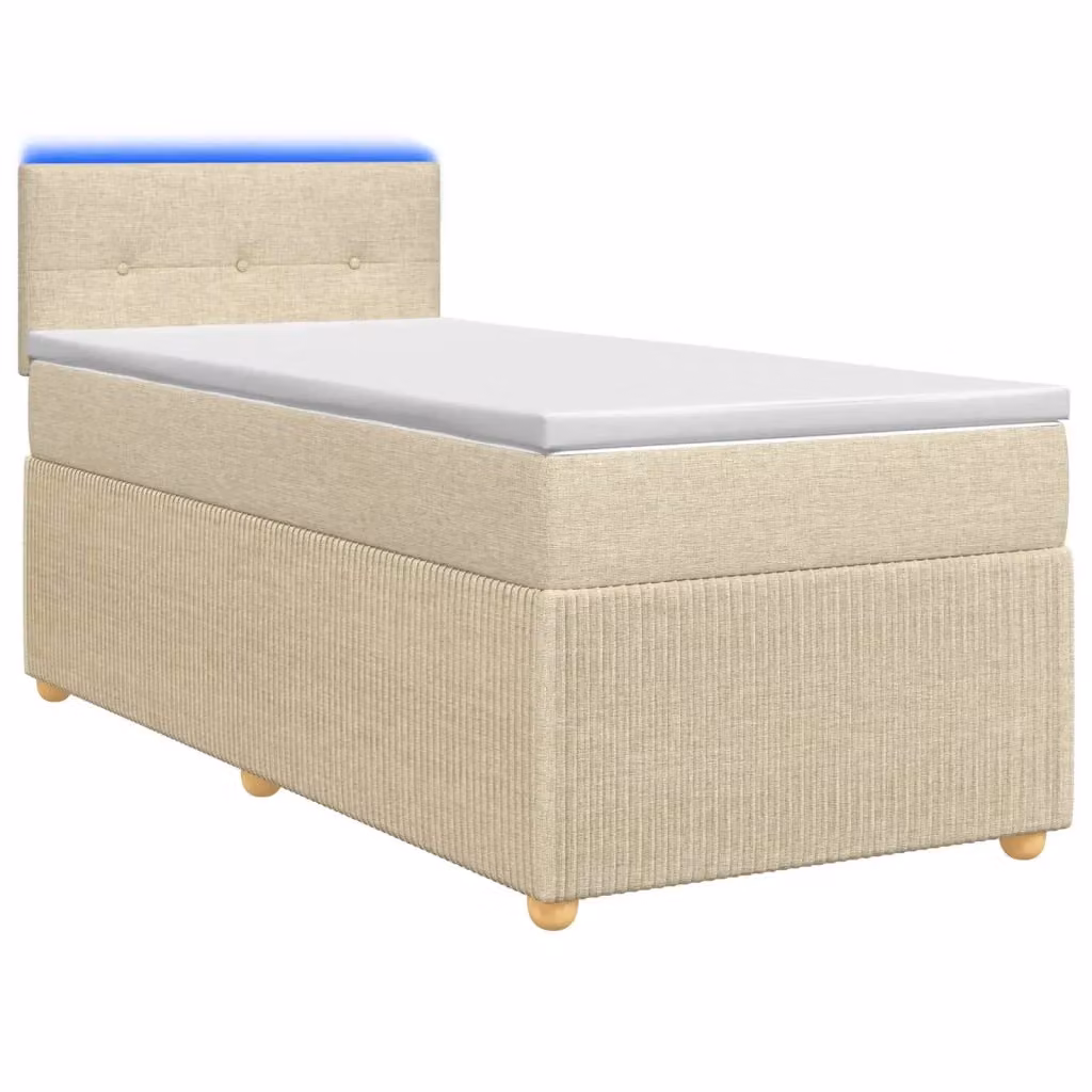 Letto box spring ibrido vidaXL con materasso a molle insacchettate e base contenitore, colore beige e bianco, L/P: 200 x 100 cm – 2
