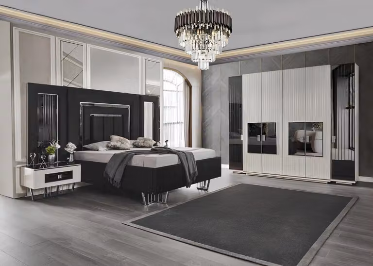 Schlafzimmer Schrank Möbel Metall Luxus Betten Elegant Bett Metall Bettgestell