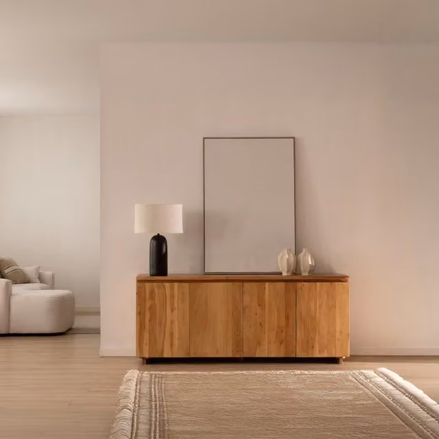 Credenza Livenza Banak in legno massello di acacia marrone