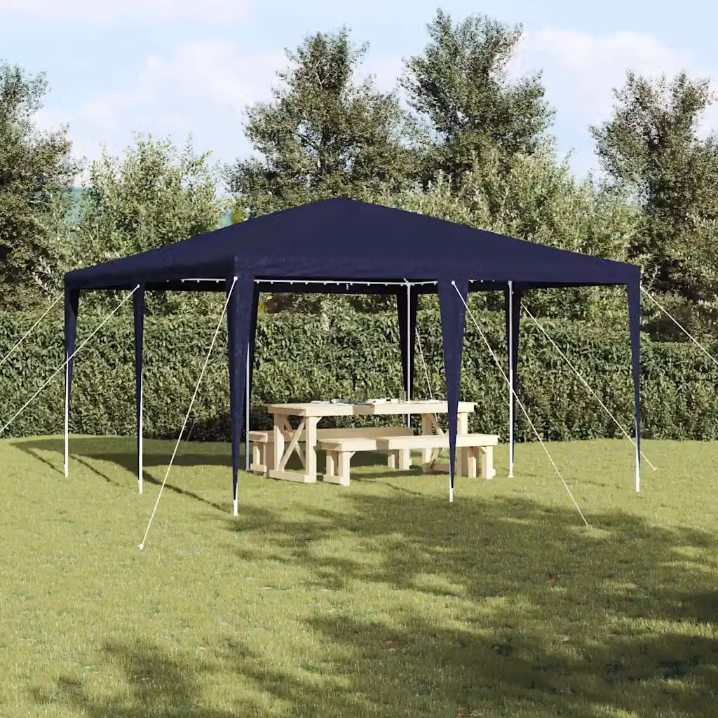 Tenda Party vidaXL Blu in Polietilene e Acciaio L/P/H: 400 x 400 x 266 cm