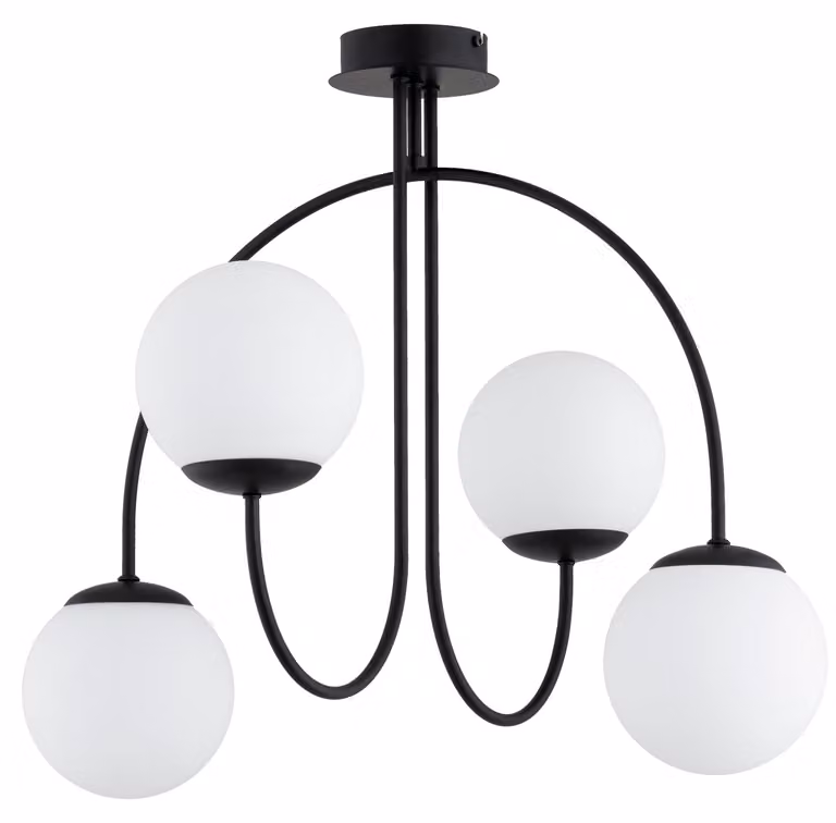 Lampada a sospensione con bracci ad arco TERSO nera 4xE14x10W in metallo, dimensioni: 48x58x58 cm, IP20, Alfa